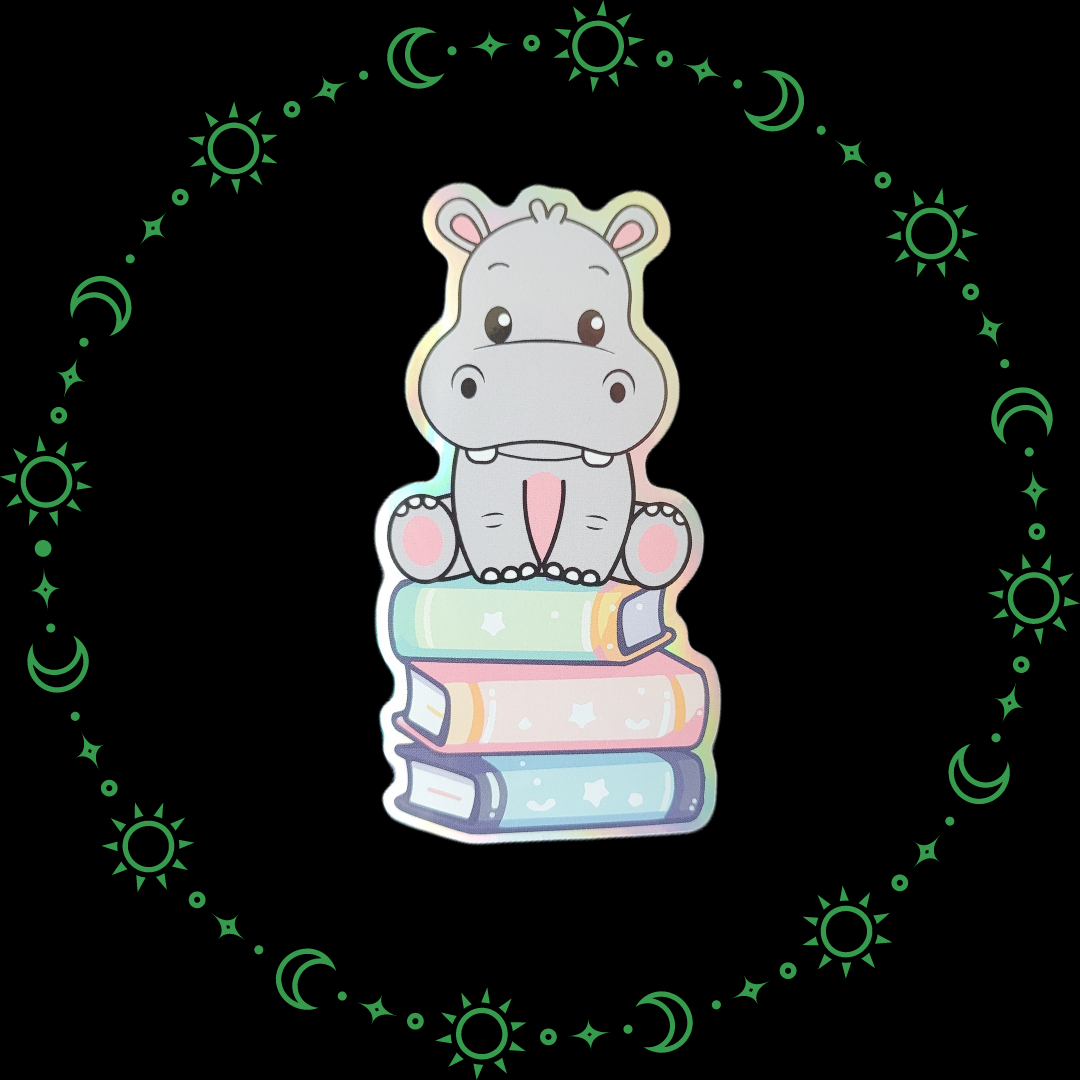 Hippo-book-tamus Sticker